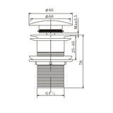 Brushed Nickel Pop Up Waste No Overflow