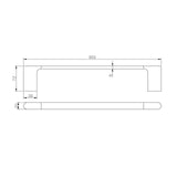 VOG - 800mm Black Single Towel Rail