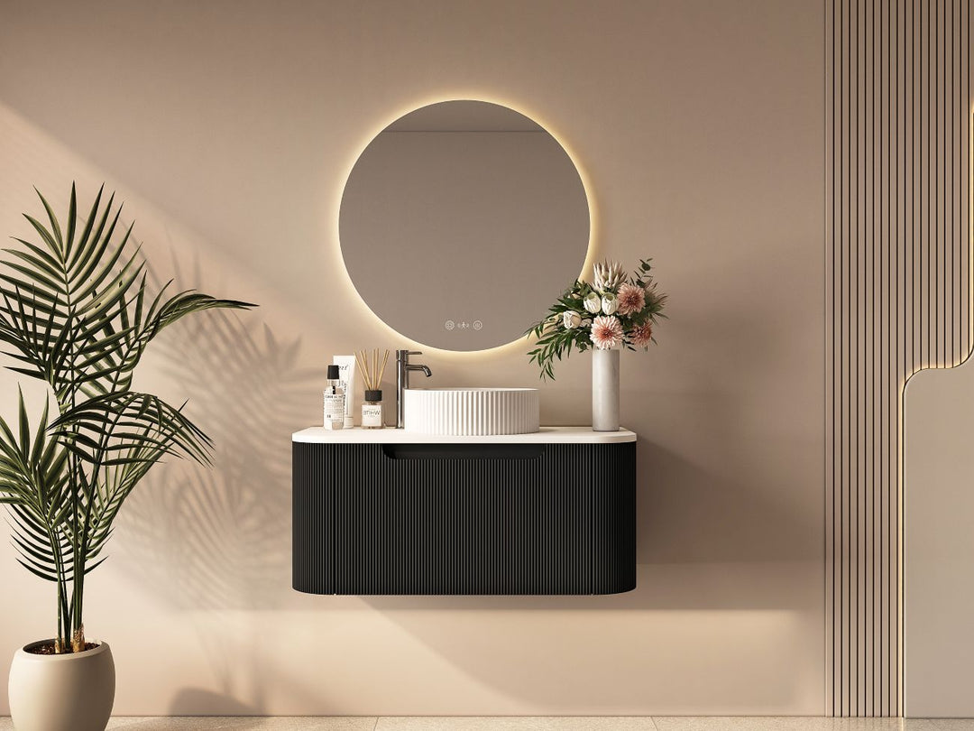900mm Wall-Hung Cabinet - Matt Black