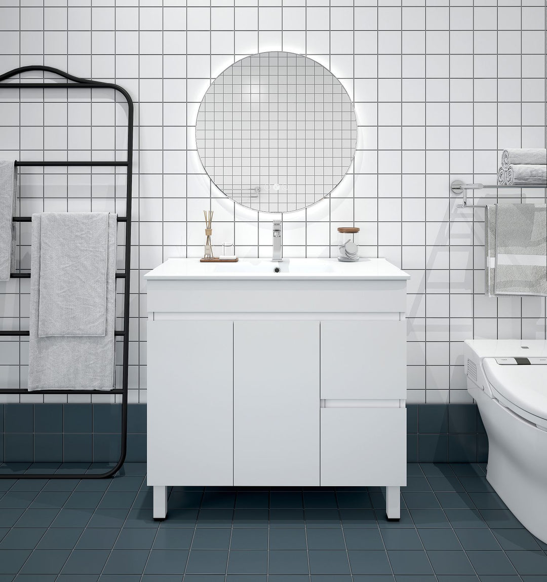 900mm PVC Freestanding Vanity (RHD)