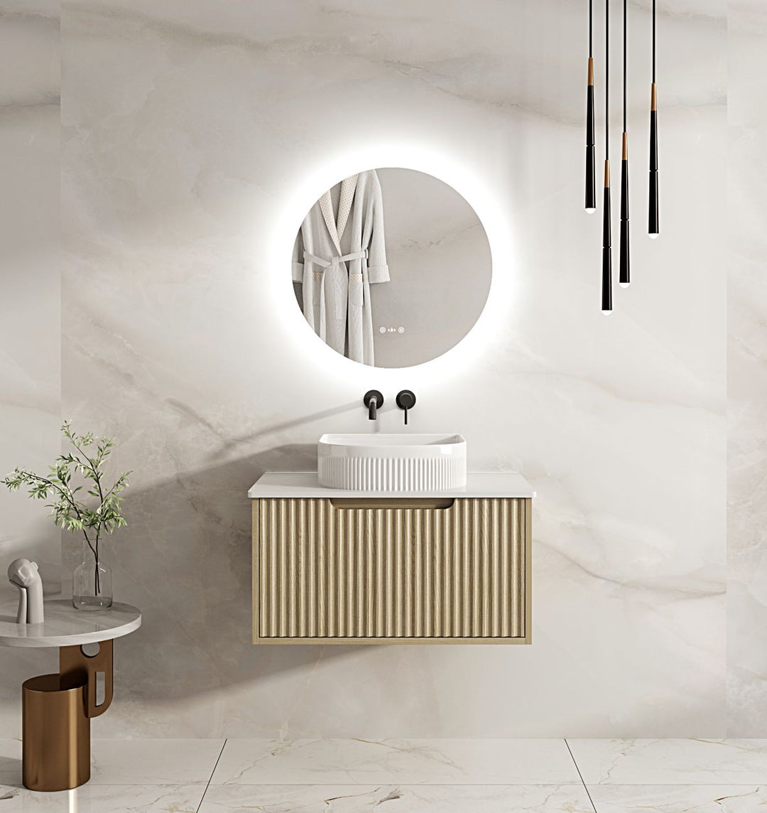 750mm Wall-Hung Cabinet - Natural Oak