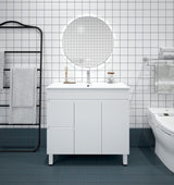 900mm PVC Slim Freestanding Vanity (LHD)