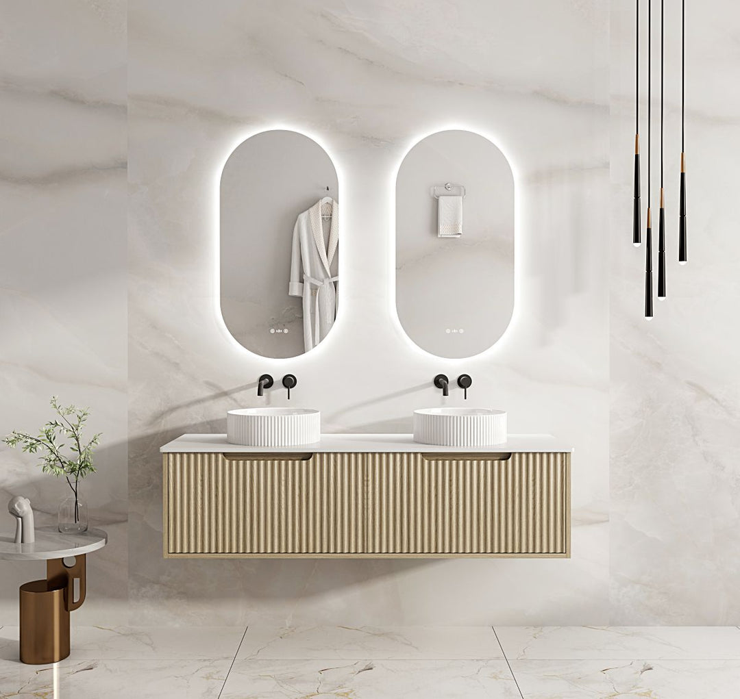 1500mm Wall-Hung Cabinet - Natural Oak