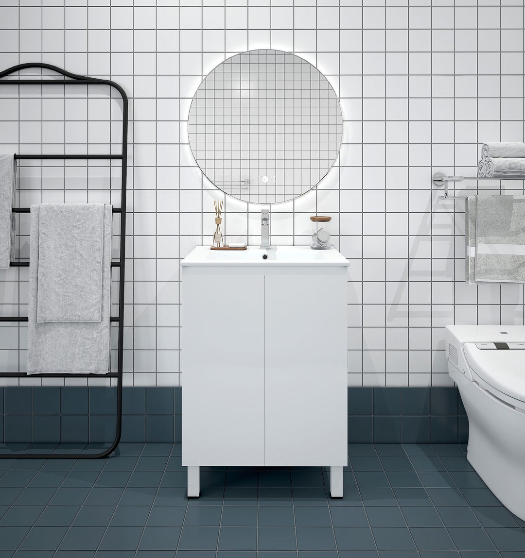 600mm MDF Slim Freestanding Vanity
