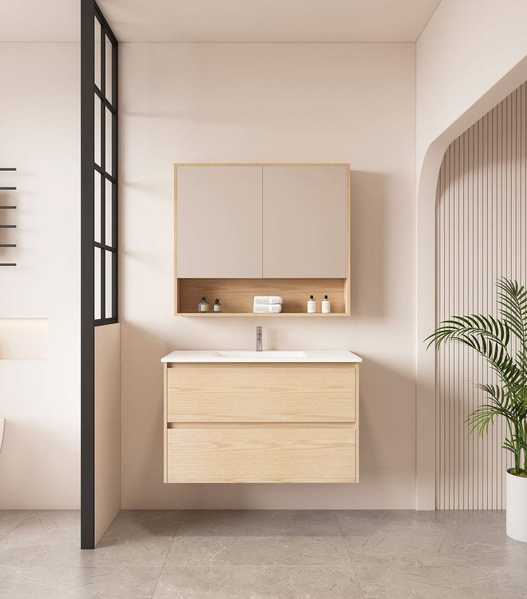 900mm Wall-Hung Vanity - Tas Oak