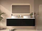 1500mm Wall-Hung Cabinet - Matt Black