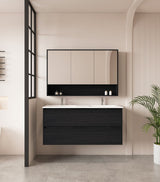 1200mm Wall-Hung Vanity - Black Oak