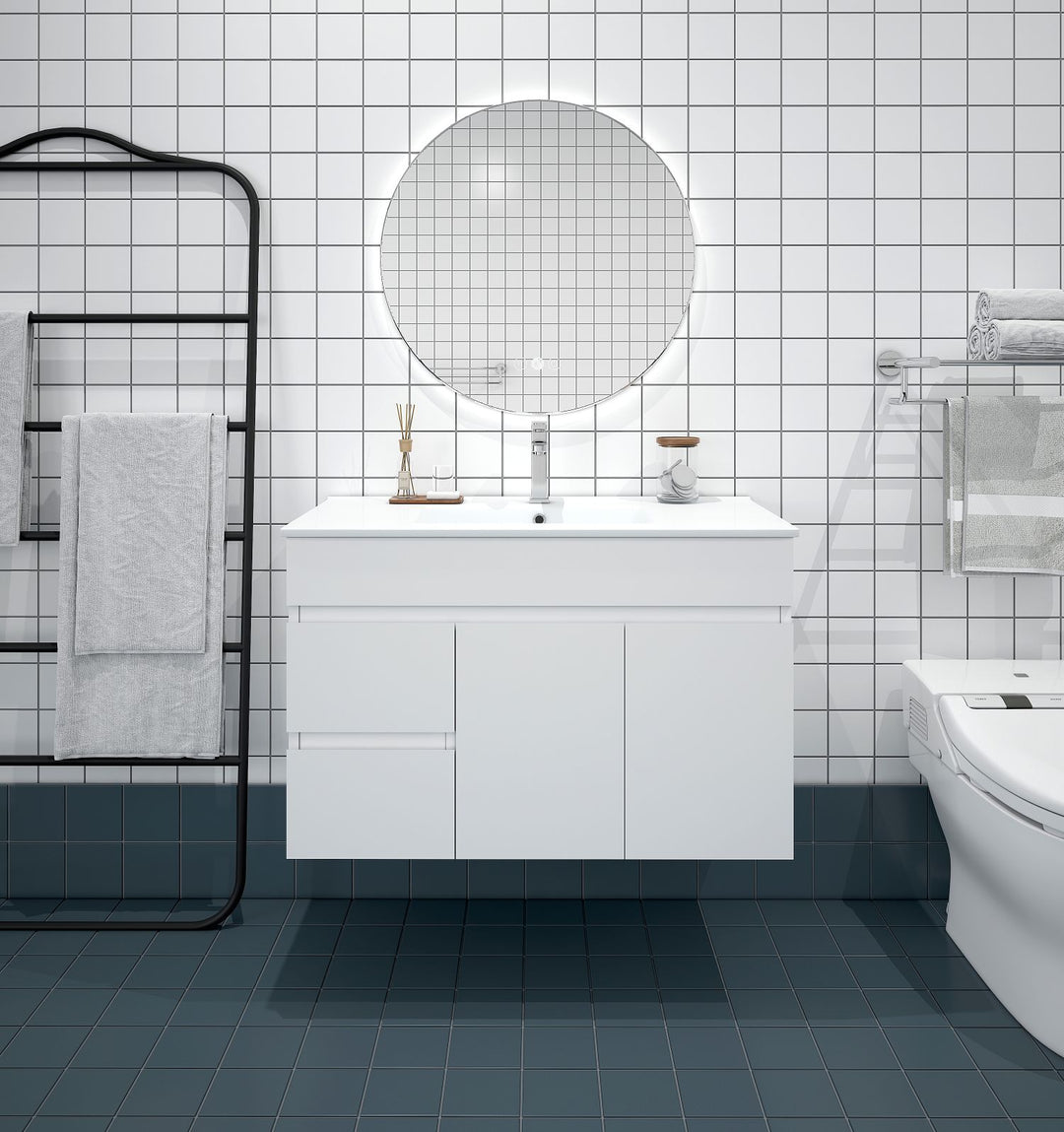 900mm PVC Wall-Hung Vanity (LHD)