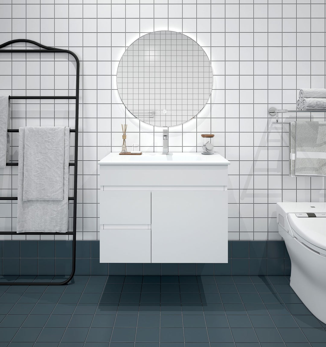 750mm PVC Wall-Hung Vanity (LHD)