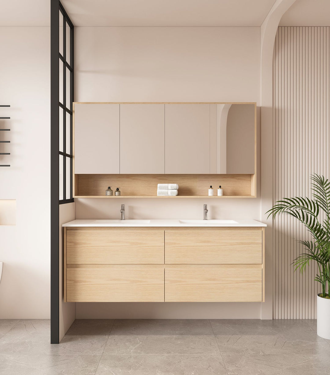 1500mm Wall-Hung Vanity - Tas Oak