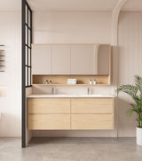 1500mm Wall-Hung Vanity - Tas Oak