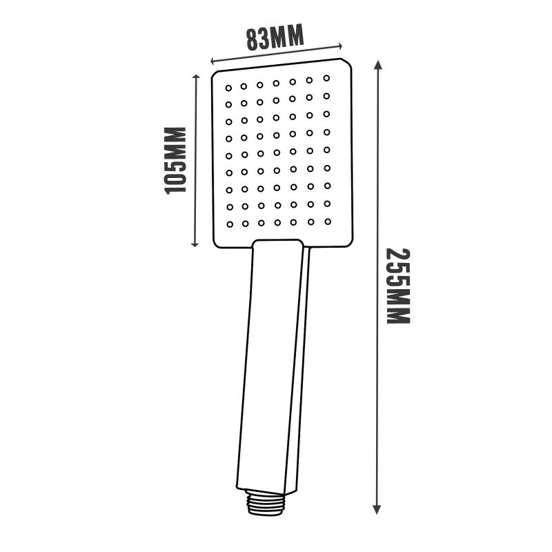 Black Single Function Handheld Shower