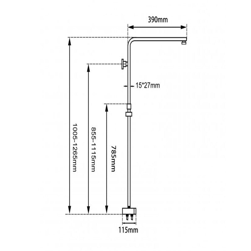 Black Shower Rail