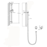 Brushed Nickel Shower Rail