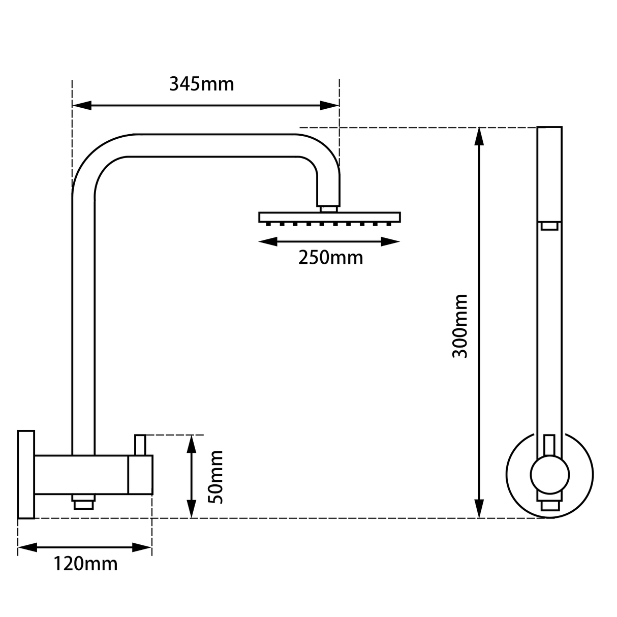 10" Chrome Shower Station