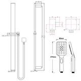 Chrome Shower Rail with Handheld Shower