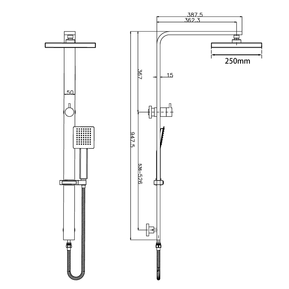 10" Chrome Shower Station