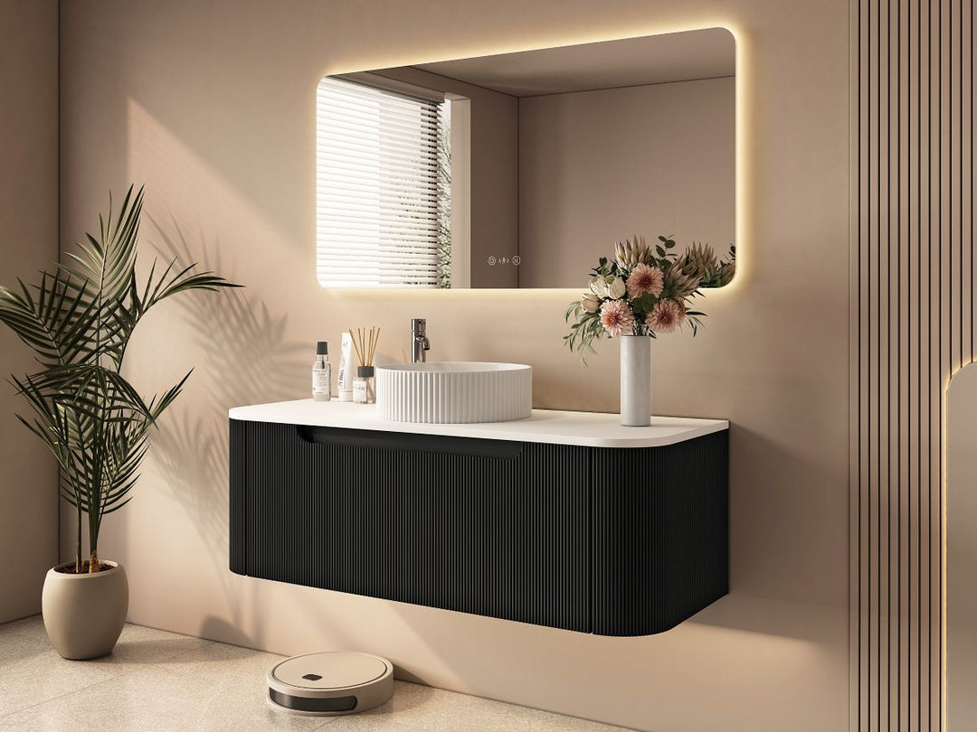 1200mm Wall-Hung Cabinet - Matt Black