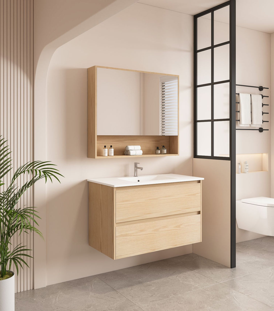 900mm Wall-Hung Vanity - Tas Oak
