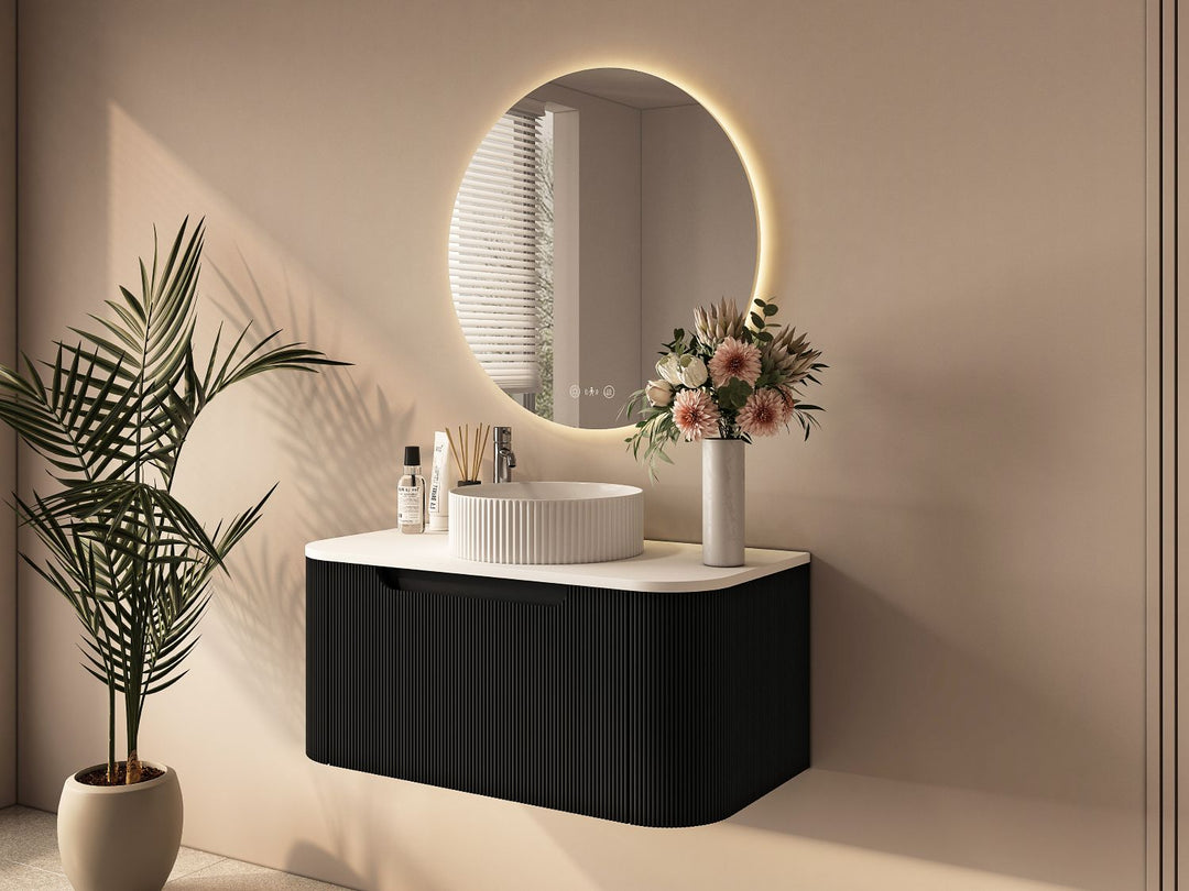 900mm Wall-Hung Cabinet - Matt Black