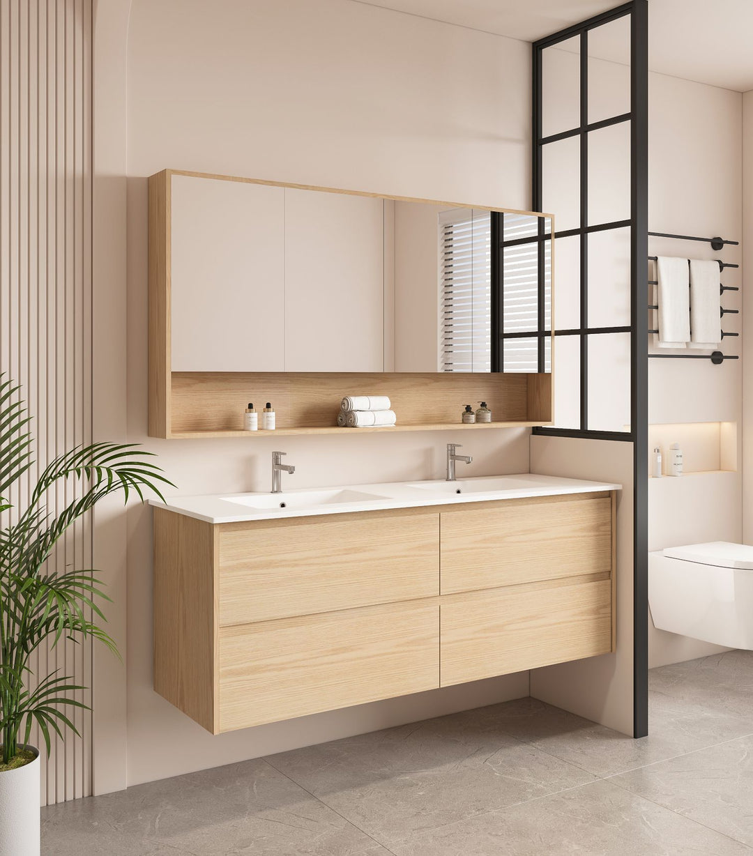 1500mm Wall-Hung Vanity - Tas Oak