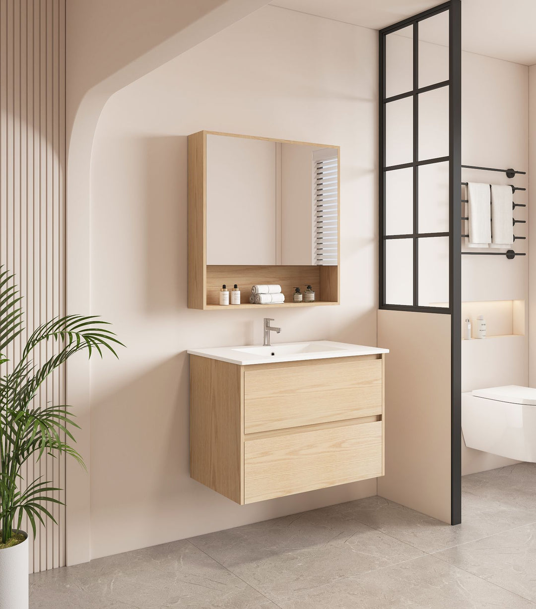 750mm Wall-Hung Vanity - Tas Oak