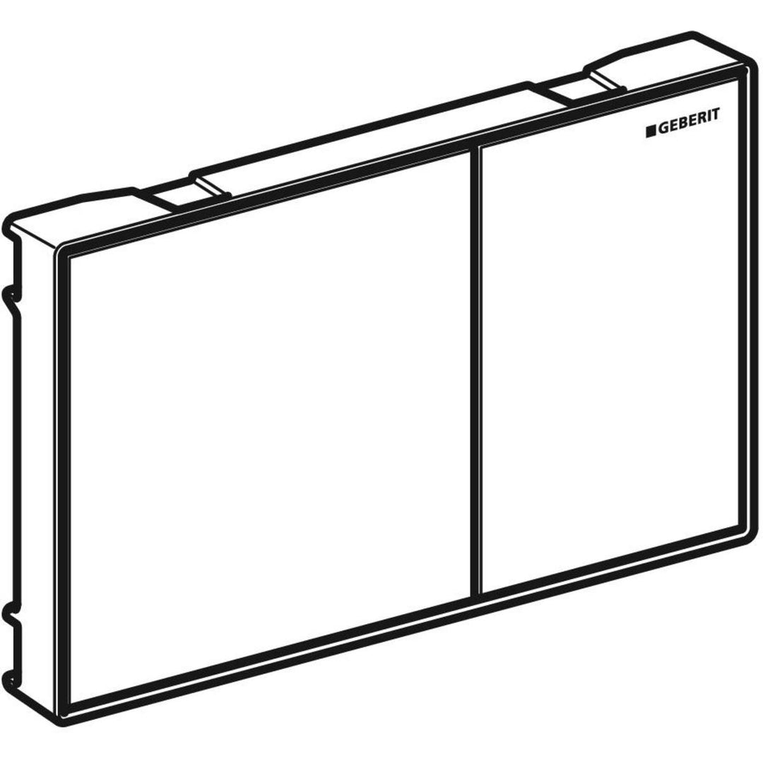 Geberit Sigma60 Dual Flush Plate – White Glass Finish, Chrome Trim