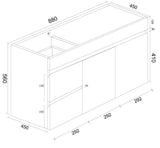 900mm PVC Wall-Hung Vanity (LHD)
