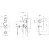 Bellino Brushed Nickel Wall Mixer with Diverter