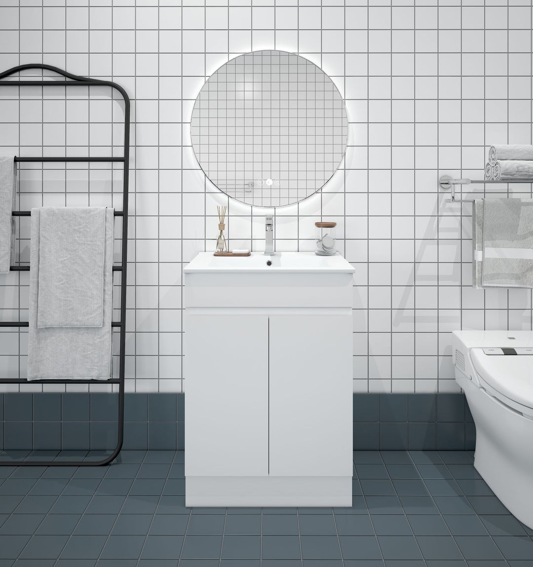 600mm PVC Slim Freestanding Vanity