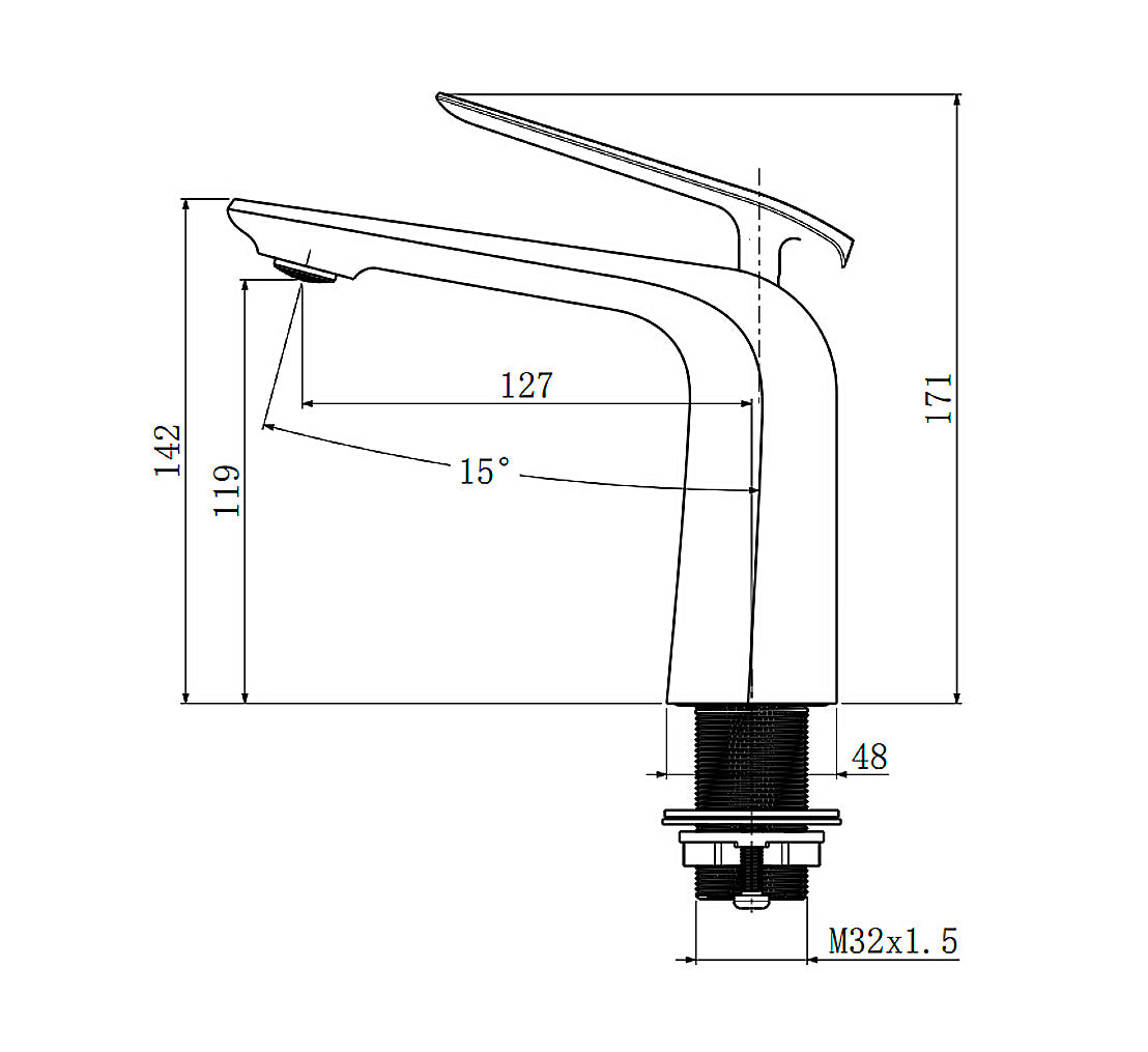 ESPERIA - Black & Chrome Basin Mixer