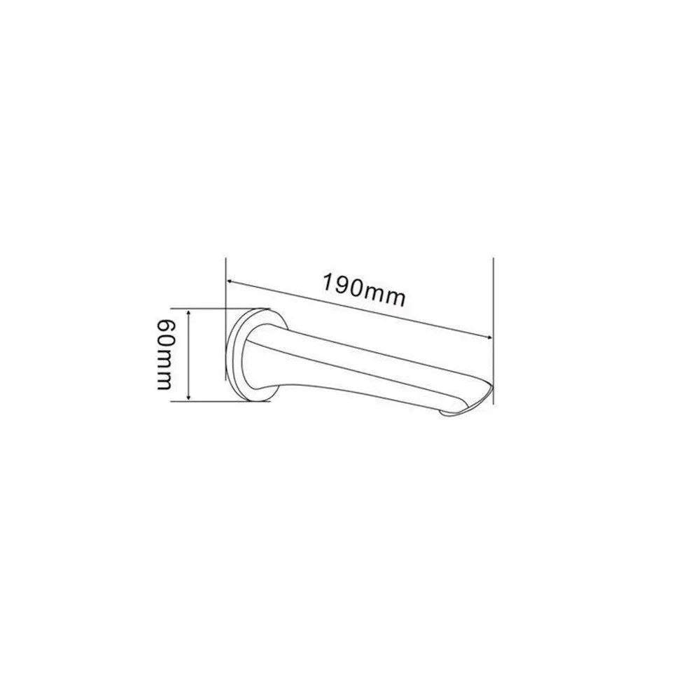 Bellino High Gloss Black Wall Bath/Spout