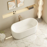 Rose Fluted V-Groove Freestanding Bathtub - Matt White