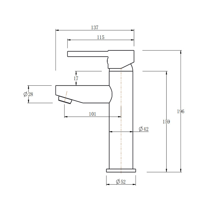 LUCID PIN - Chrome Basin Mixer