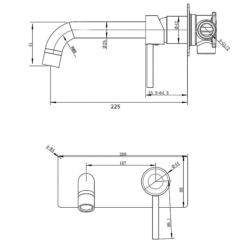 LUCID PIN - Black Spout Mixer