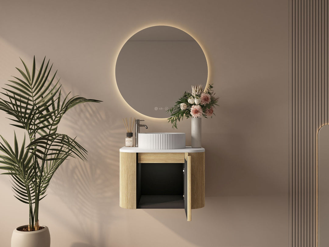 600mm Wall-Hung Cabinet - Bur Oak
