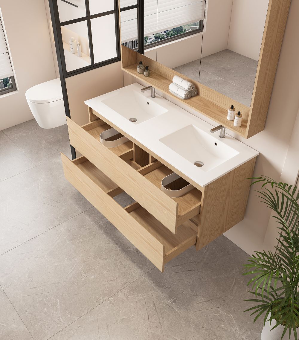 1200mm Wall-Hung Vanity - Tas Oak