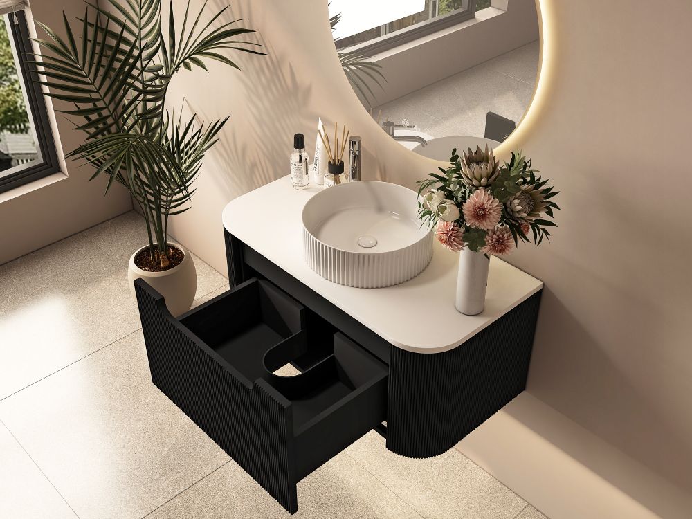 750mm Wall-Hung Cabinet - Matt Black