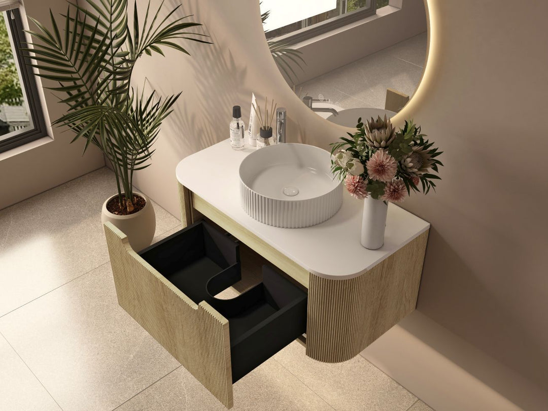 900mm Wall-Hung Cabinet - Bur Oak