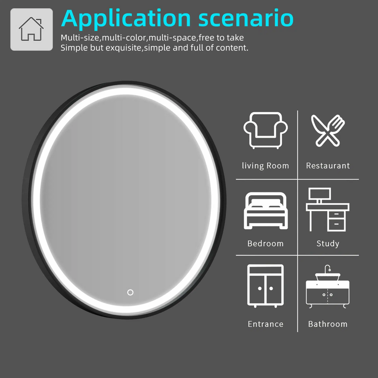 750x38mm LED Dressing Mirror
