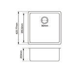 422x422x203mm White Granite Single Bowl Kitchen Sink