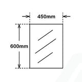 600x450mm Bevel Edge Rectangle Plain Mirror