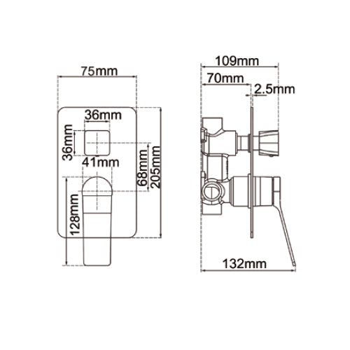 RUSHY - Chrome Diverter Mixer