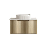 750mm Wall-Hung Cabinet - Natural Oak