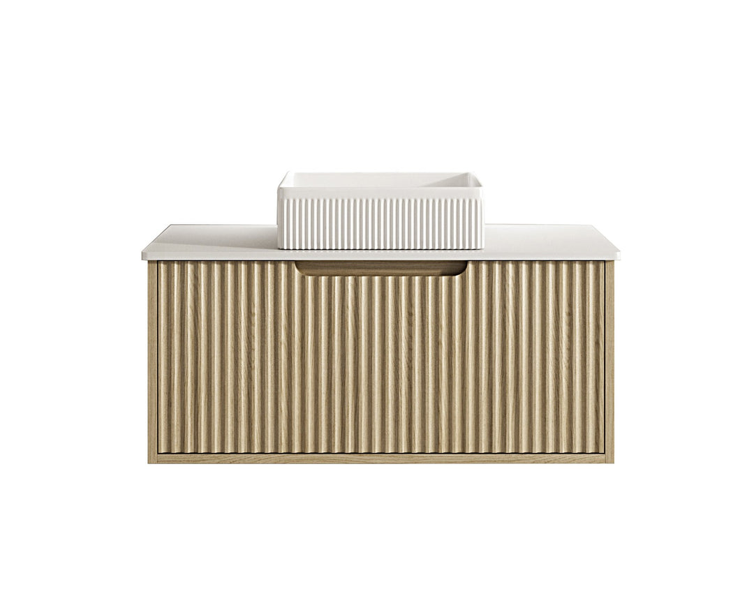 900mm Wall-Hung Cabinet - Natural Oak
