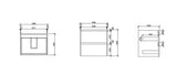 600mm Wall-Hung Vanity - Tas Oak