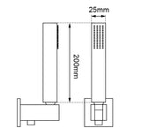 Chrome Shower Rail with Handheld Shower