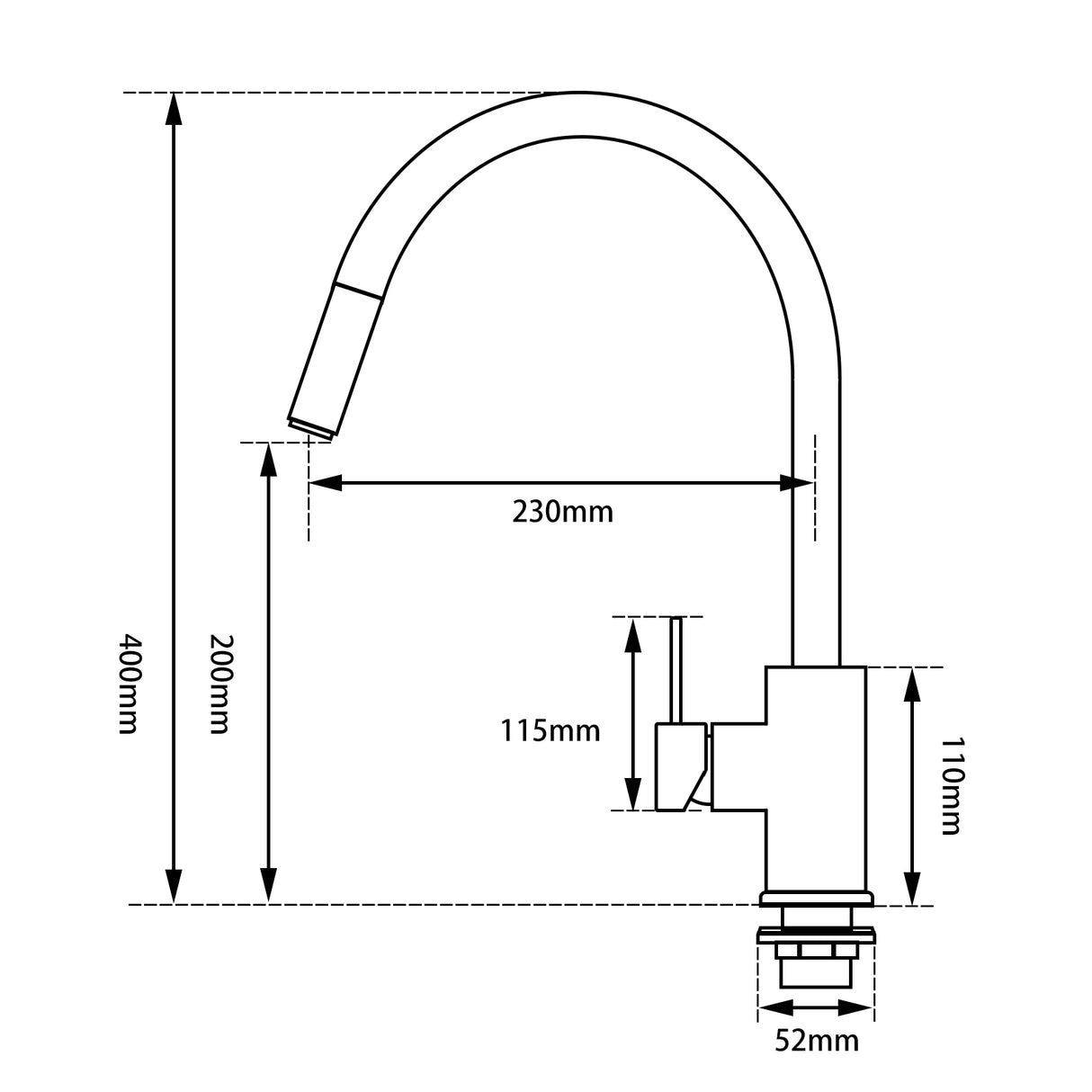 Black Pull Out Kitchen Mixer