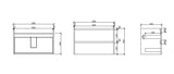 900mm Wall-Hung Vanity - Tas Oak