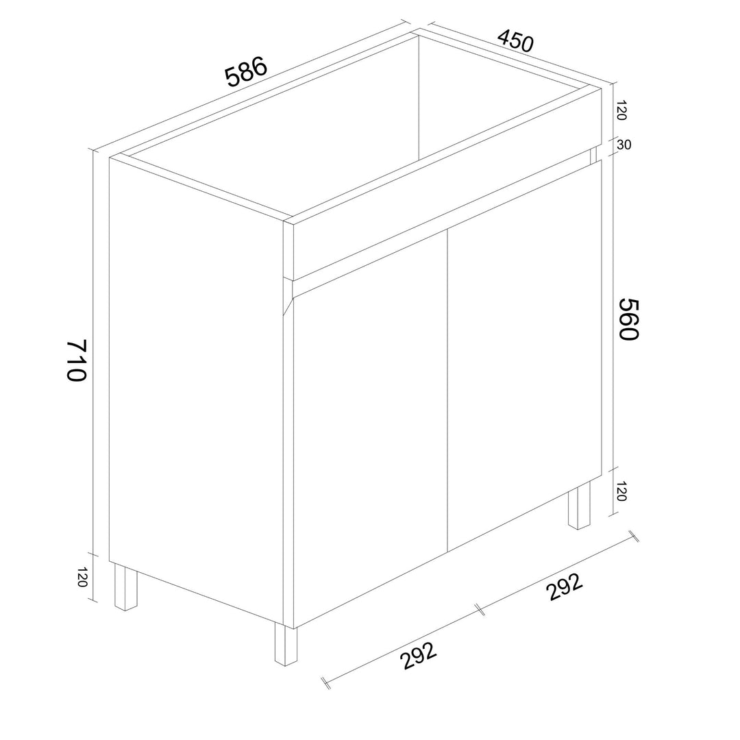600mm PVC Freestanding Vanity